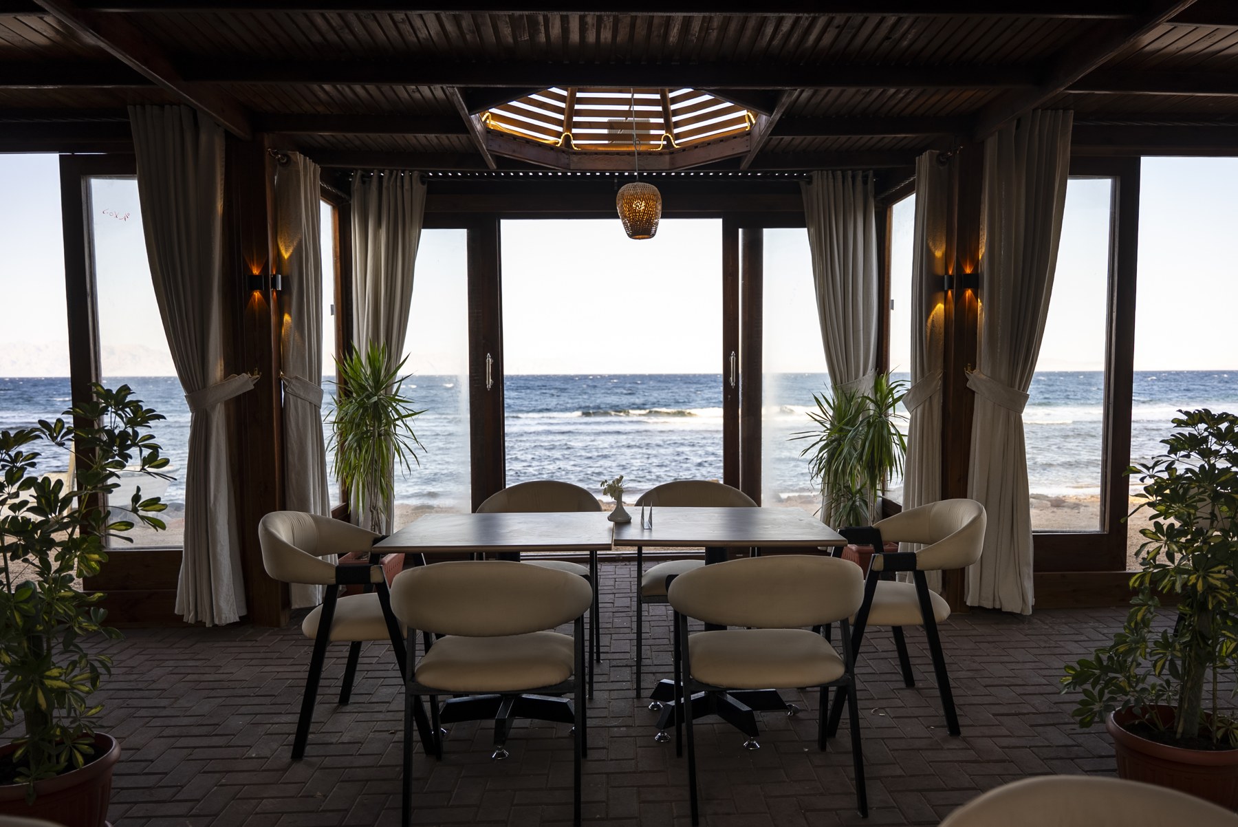 A table overlooking the Red Sea